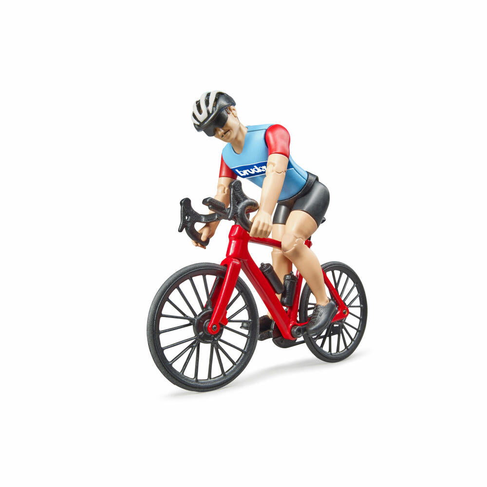 Bruder bworld Rennrad, mit Radfahrer, Fahrrad, Spielfigur, Spiel Figur, Spielzeug, 63110