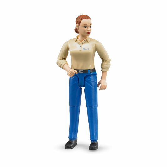 Bruder bworld Frau mit Hellem Hauttyp, Blaue Hose, Spielfigur, Spiel Figur, Modell, Spielzeug, 60408