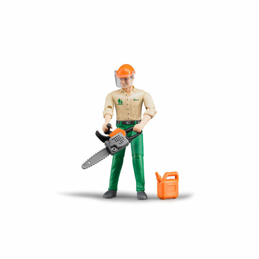 Bruder bworld Forstarbeiter mit Zubehör, Spielfigur, Spiel Figur, Modell, Spielzeug, 60030