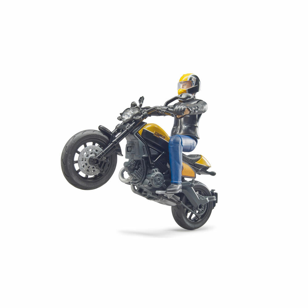 Bruder Freizeit Scrambler Ducati Full Throttle, mit Fahrer, Motorrad, Spiel Figur, Zubehör, Spielzeug, 63053
