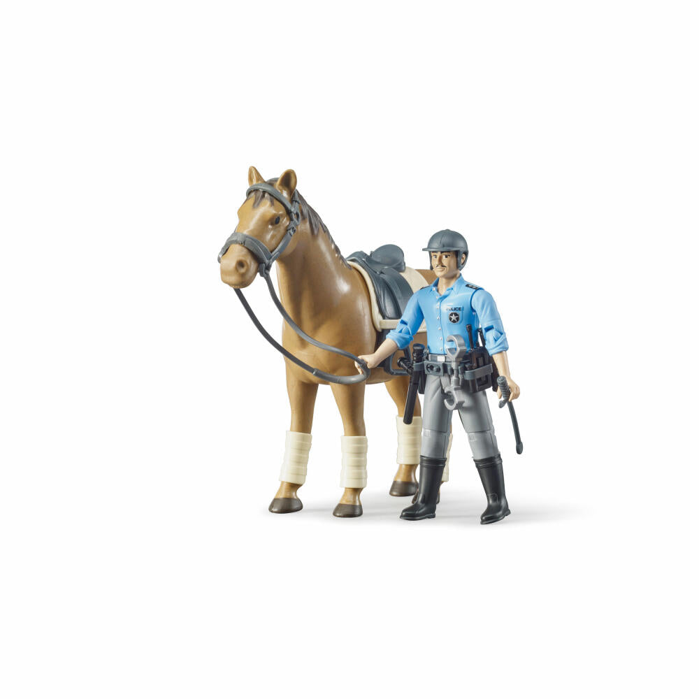 Bruder bworld Berittener Polizist, 15-tlg., Pferd, Polizei, Spiel Figur, Zubehör, Spielzeug, 62507