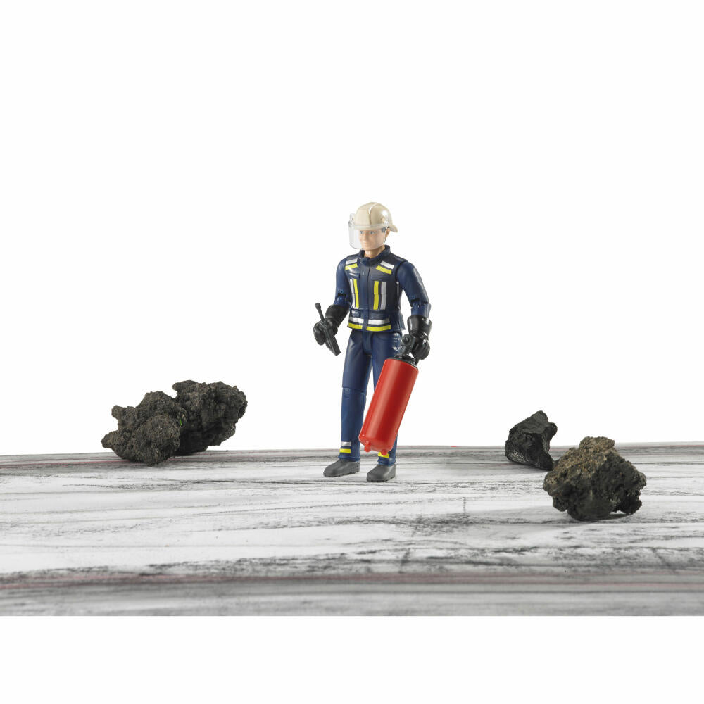 Bruder bworld Feuerwehrmann mit Zubehör, Spielfigur, Spiel Figur, Modell, Spielzeug, 60100