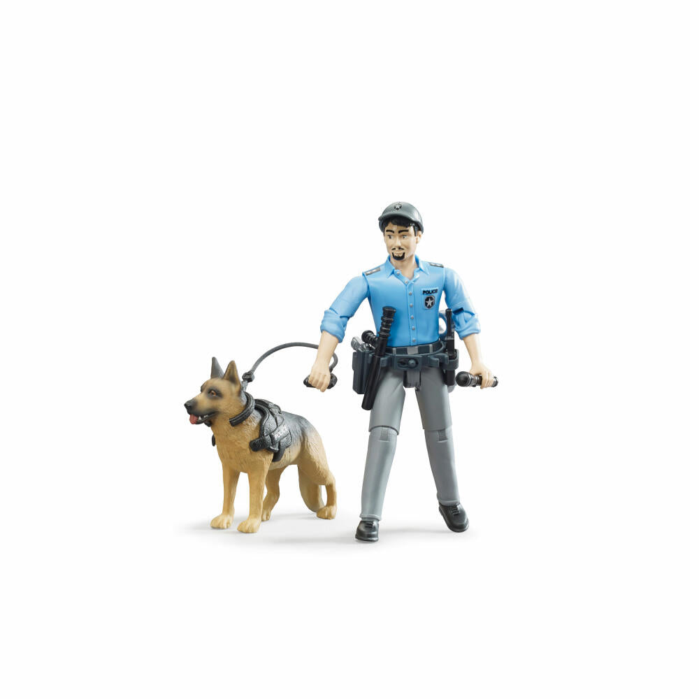 Bruder bworld Polizist mit Hund, 3-tlg., Polizei, Spiel Figur, Zubehör, Spielzeug, 62150