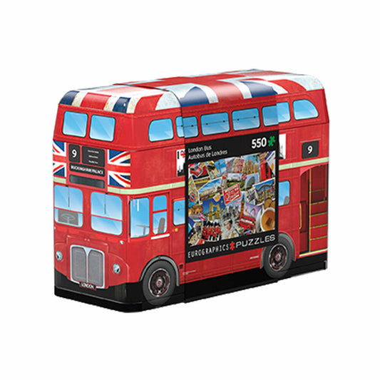 Eurographics Puzzle London Bus in Blechdose, Smart Cut, Doppeldecker-Bus, 550 Teile, 48 x 33 cm, 8551-5779