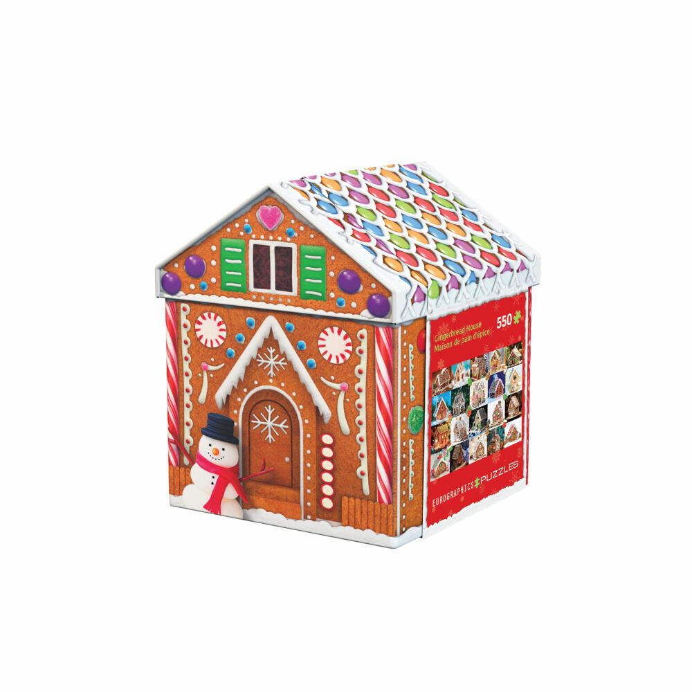 Eurographics Puzzle Gingerbread House in Blechdose, Smart Cut, Lebkuchenhaus, 550 Teile, 48 x 33 cm, 8551-5661