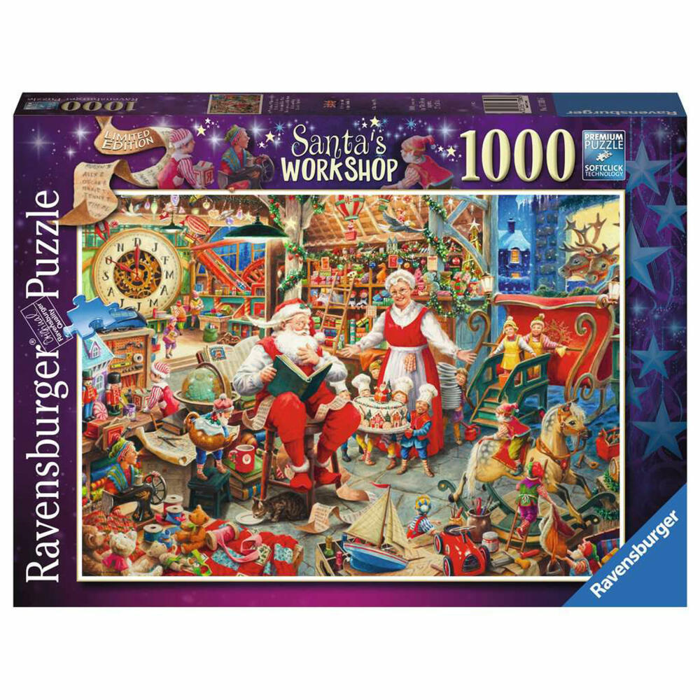 Ravensburger Puzzle Santas Workshop, Erwachsenenpuzzle, 1000 Teile, ab 12 Jahren, 17300