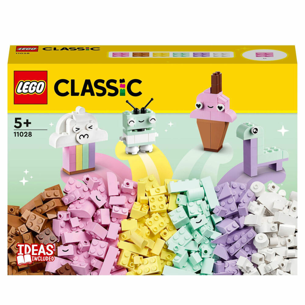 LEGO Classic Pastell Kreativ-Bauset, 333-tlg., Konstruktionsset, Bausteine, Spielzeug, ab 5 Jahre, 11028