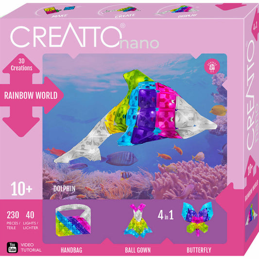 KOSMOS Creatto Regenbogen / Rainbow World, Bastelset, 3D-Puzzle, Nachtlicht, Leuchtfigur, Dekoration, Puzzle, 3829