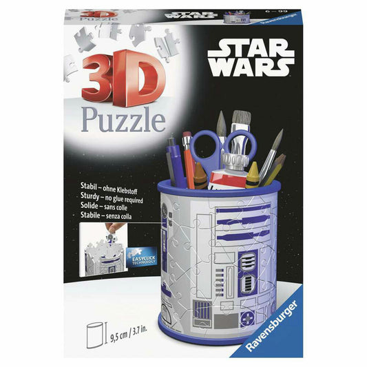 Ravensburger 3D Puzzle Utensilo Star Wars R2D2, 3D-Puzzle, Stiftehalter, 54 Teile, ab 6 Jahren, 11554