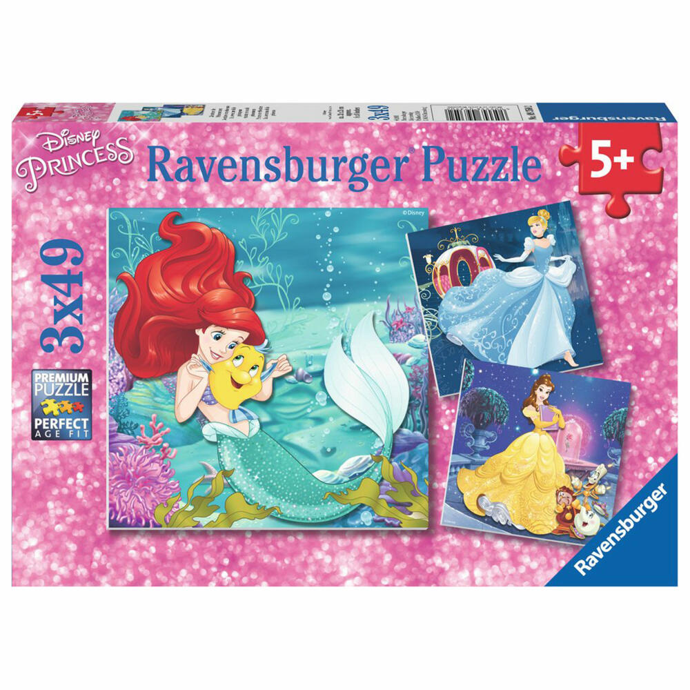 Ravensburger Puzzle Disney Abenteuer Der Prinzessinnen, Kinderpuzzle, Legespiel, Kinder Spiel, Puzzlespiel, Inklusive Mini-Poster, 3 x 49 Teile, 09350 2