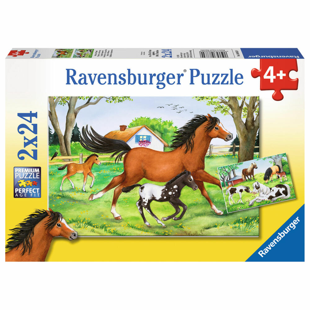 Ravensburger Puzzle Welt Der Pferde, Kinderpuzzle, Legespiel, Kinder Spiel, Puzzlespiel, Inklusive Mini-Poster, 2 x 24 Teile, 08882 9