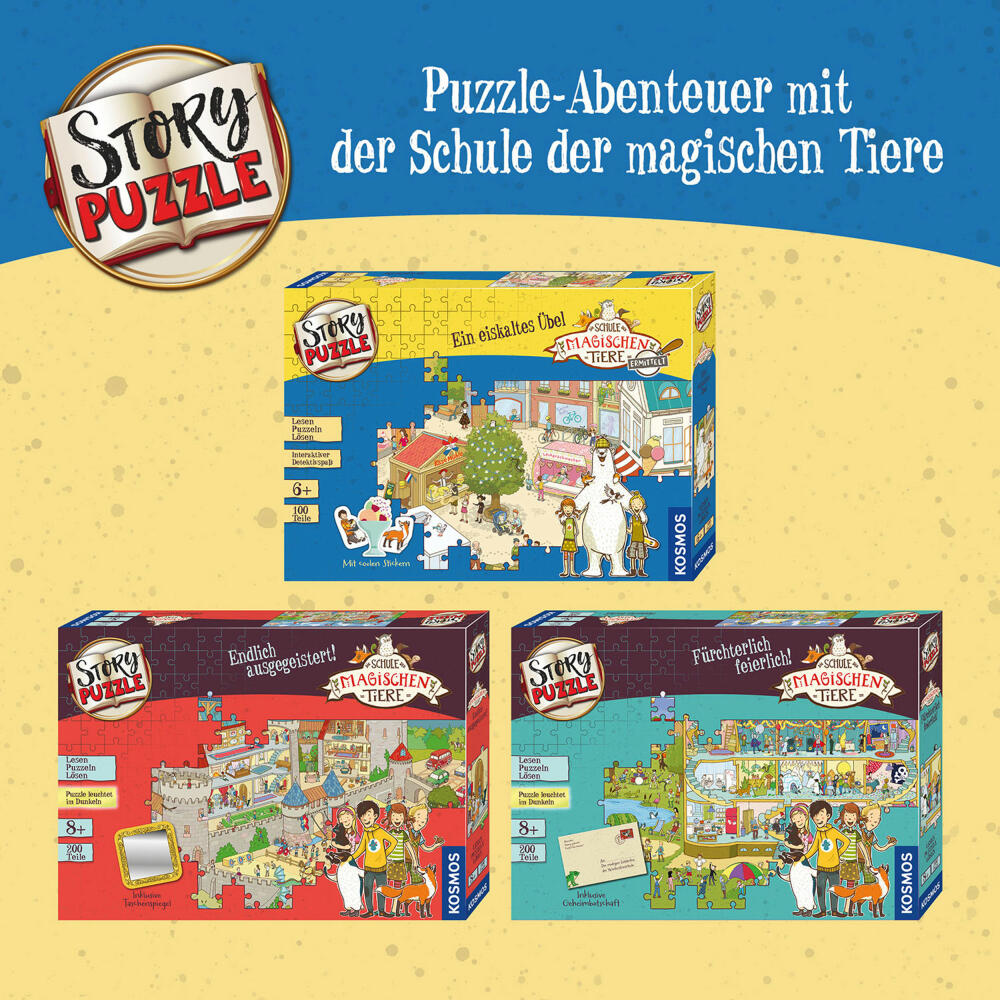 KOSMOS Storypuzzle Schule der magischen Tiere ermittelt Ein eiskaltes Übel, Puzzle, Wimmelbild, Rätsel, 682569