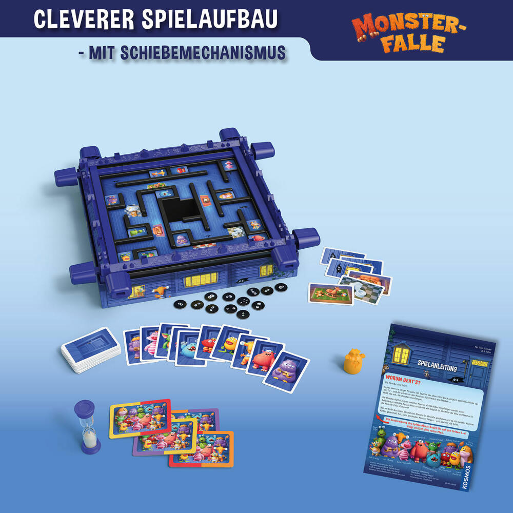 KOSMOS Monsterfalle, Brettspiel, Kinderspiel, Schiebespiel, Kinder Spiel, ab 6 Jahren, 682637