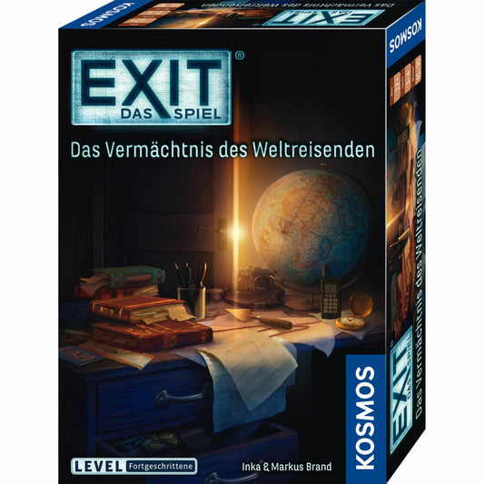 KOSMOS EXIT Spiel - Das Vermächtnis des Weltreisenden, Escape-Spiel, Level Fortgeschrittene, ab 12 Jahren, 682828