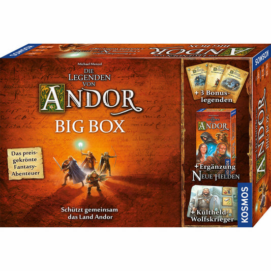 KOSMOS Die Legenden von Andor - Big Box, Basisspiel und Erweiterungen, Abenteuerspiel, Gesellschaftsspiel, 683122