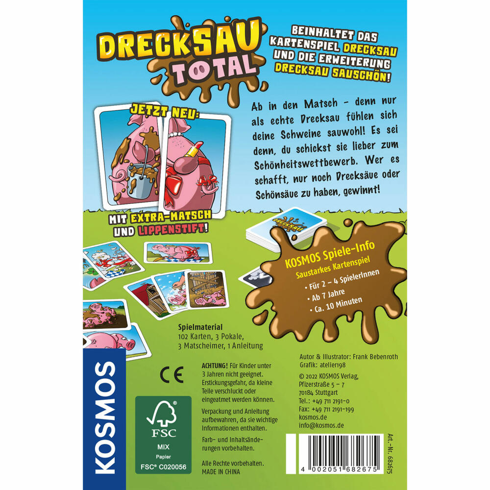 KOSMOS Drecksau total, Kartenspiel, mit Erweiterung, Kinderspiel, ab 7 Jahren, 682675