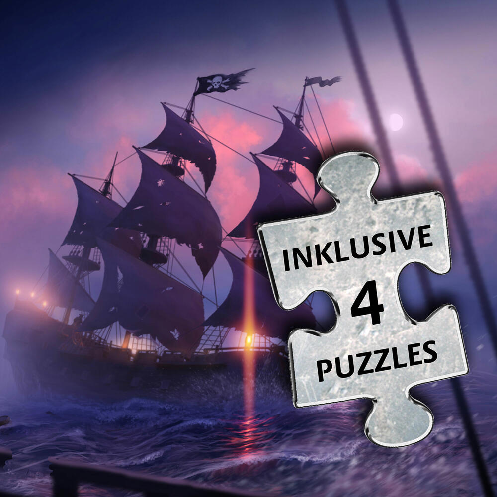 KOSMOS EXIT Das Spiel + Puzzle - Das Gold der Piraten, Famlienspiel, Rätselspiel, Escape-Room-Spiel, Level Fortgeschrittene, 683108