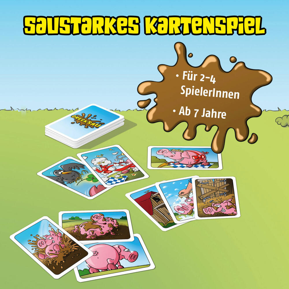 KOSMOS Drecksau total, Kartenspiel, mit Erweiterung, Kinderspiel, ab 7 Jahren, 682675