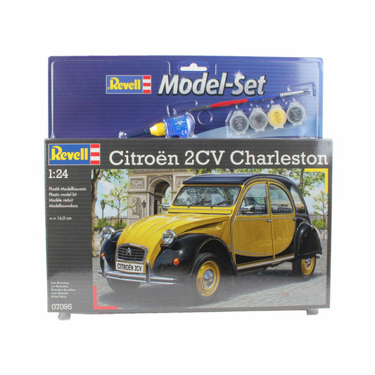 Revell Model Set Citroen 2CV Charleston, Oldtimer, Modellbausatz mit Farben und Kleber, 126 Teile, ab 10 Jahren, 67095