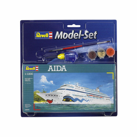 Revell Model Set AIDA, Schiff, Modellbausatz mit Farben und Kleber, 28 Teile, ab 10 Jahren, 65805