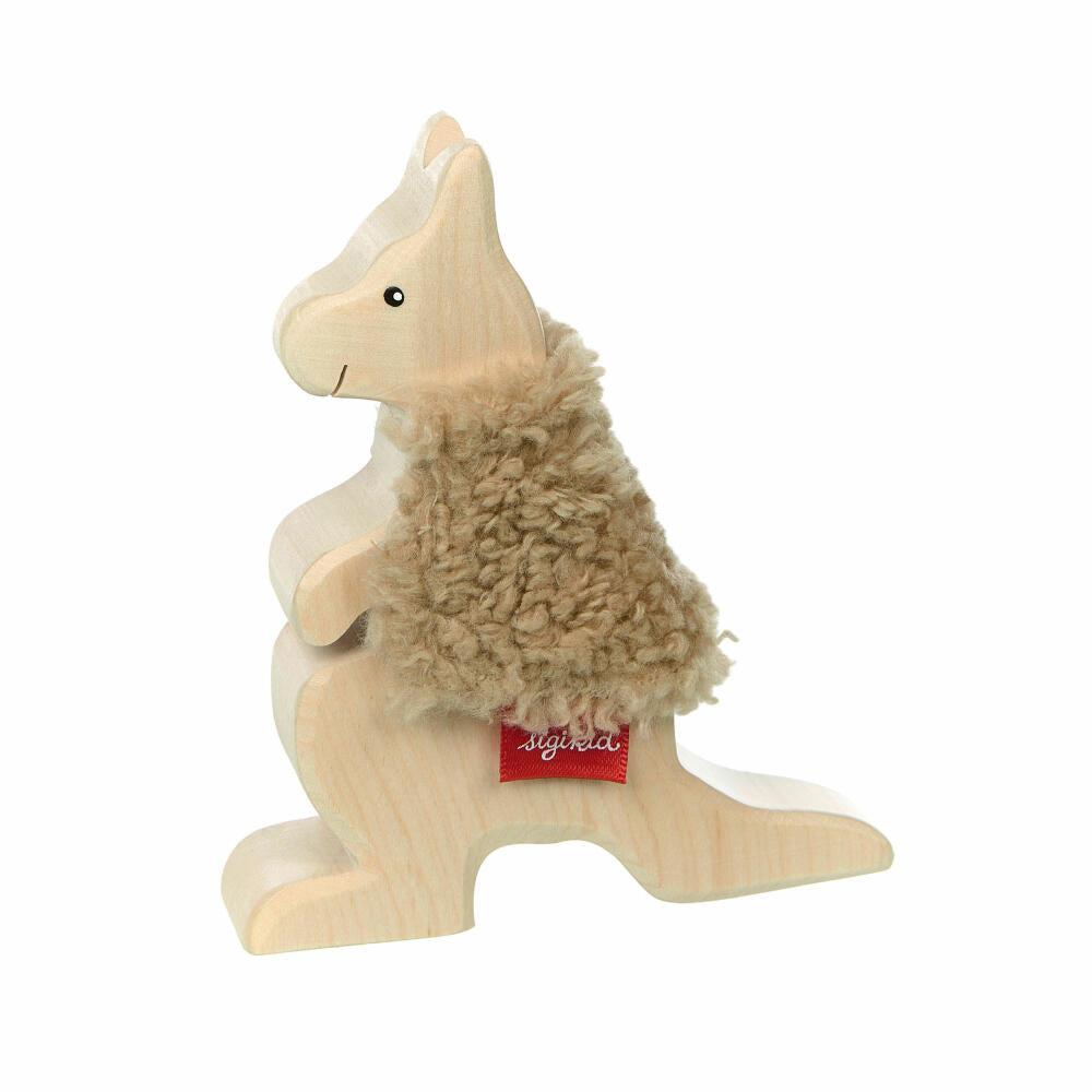 sigikid Cudly Wudly Holztier Känguru, Holzfigur, Spielfigur, Holzspielzeug, Spielzeug, Dekoration, 39519