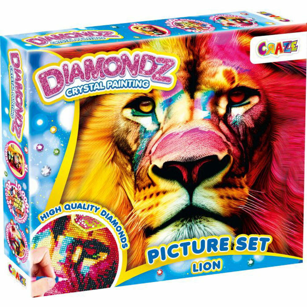 Craze DIAMOND PAINTING Lion, Kreativset, Malen mit Diamanten, Bastelset, 47354