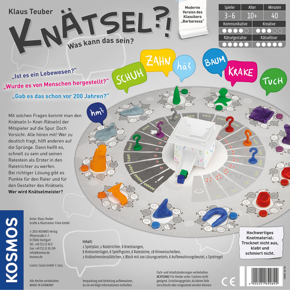 KOSMOS Familienspiele Knätsel, Knetspiel, Knobelspiel, Rätsel Spiel, ab 10 Jahren, 690892