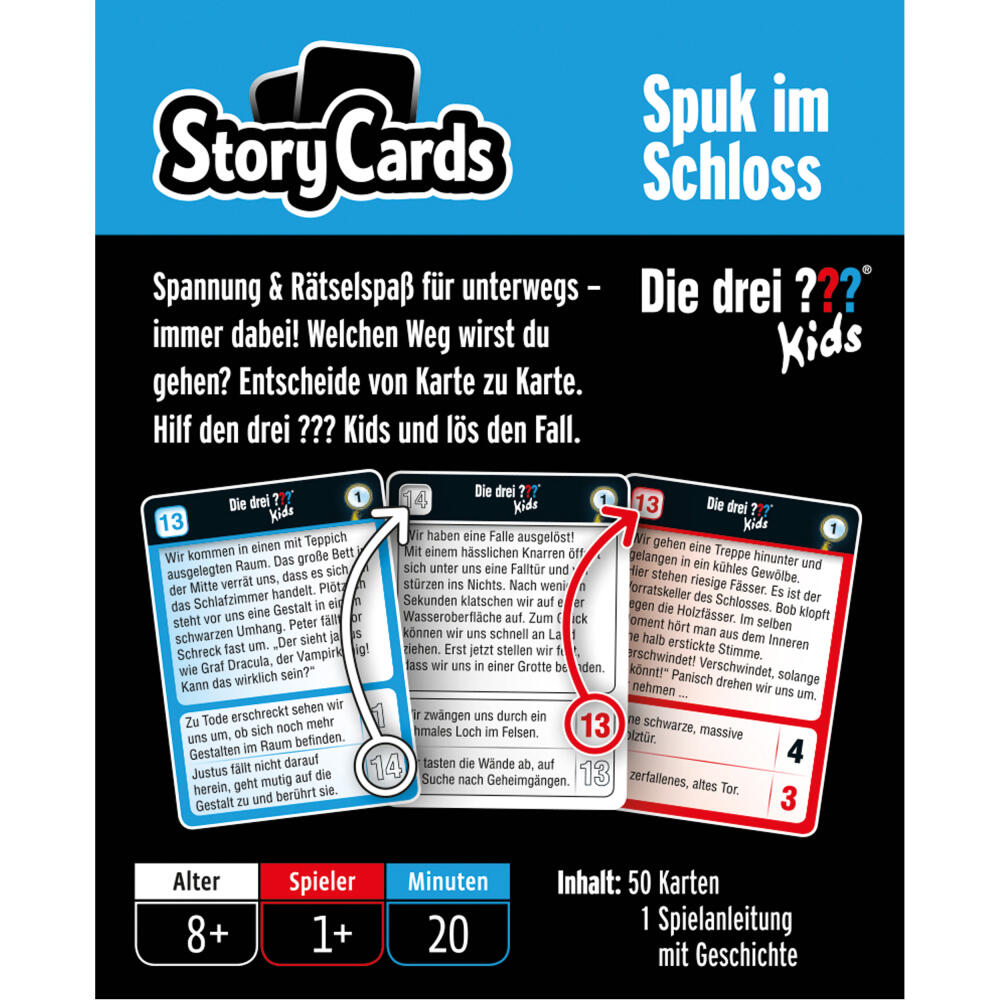 KOSMOS Detektive Die drei ??? StoryCards Kids Spuk im Schloss, Interaktives Ratespiel, Detektivspiel, Detektiv Rate Spiel, ab 8 Jahren, 688608