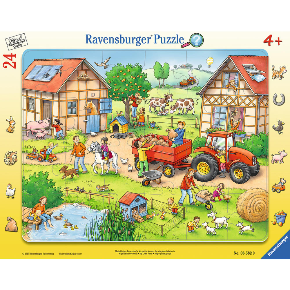Ravensburger Puzzle Mein Kleiner Bauernhof, Rahmenpuzzle, Kinderpuzzle, Legespiel, Kinder Spiel, Puzzlespiel, 25 Teile, 06582 0
