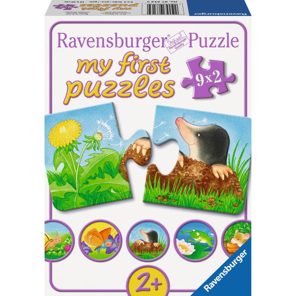 Ravensburger Puzzle Tiere Im Garten, My First Puzzles, Kinderpuzzle, Legespiel, Kinder Spiel, Puzzlespiel, 2 Teile, 07313 9