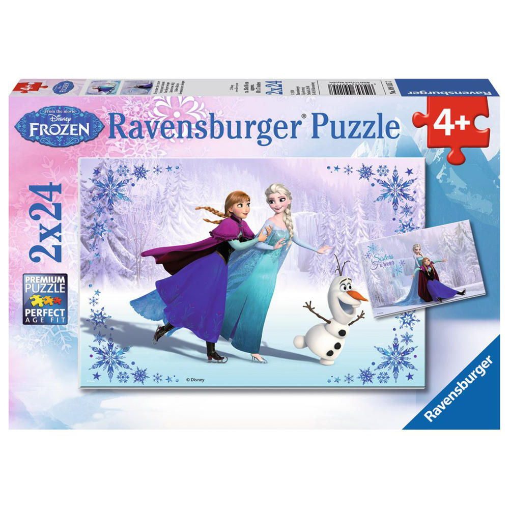 Ravensburger Puzzle Frozen Schwestern Für Immer, Kinderpuzzle, Legespiel, Kinder Spiel, Puzzlespiel, Inklusive Mini-Poster, 2 x 24 Teile, 09115 7