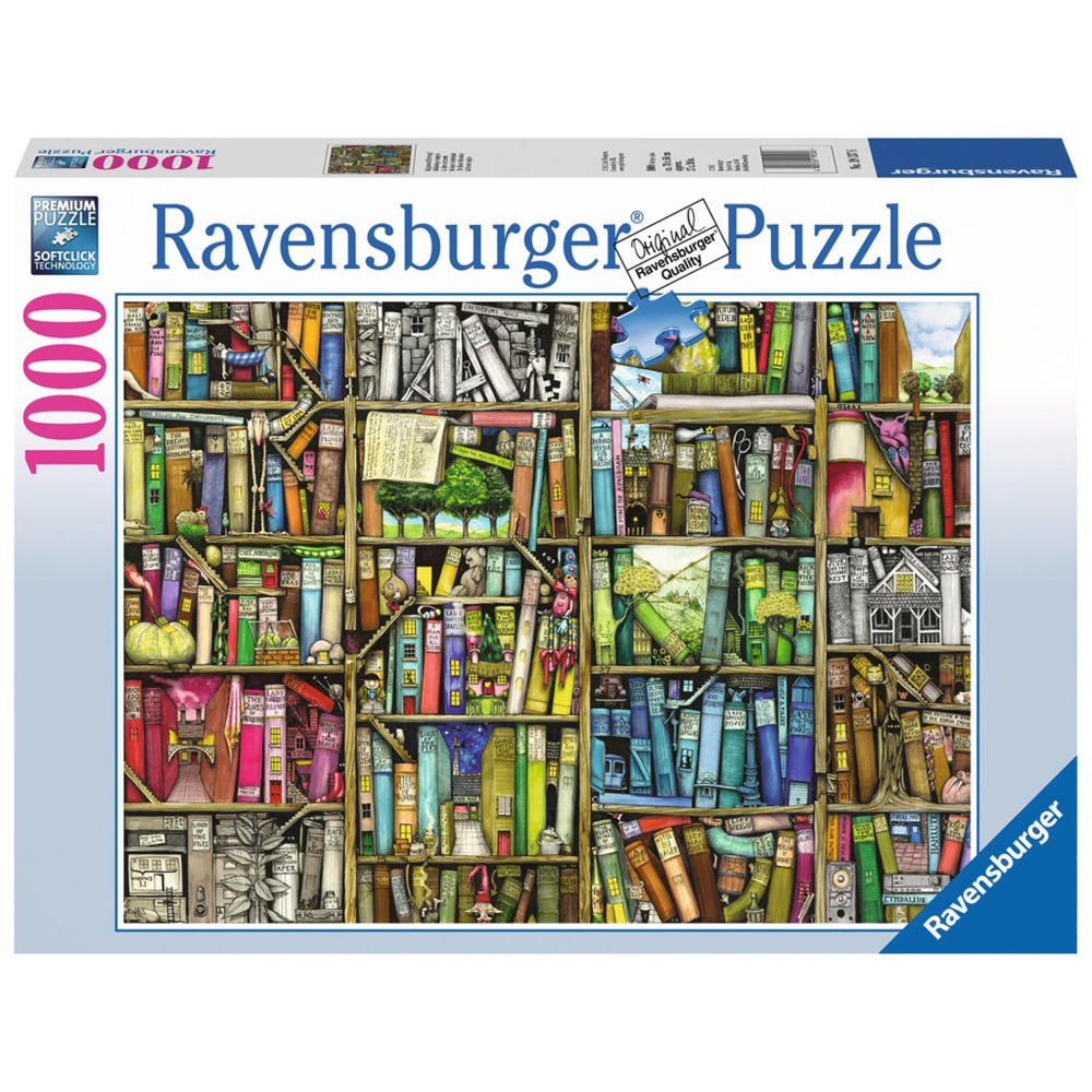 Ravensburger Puzzle Magisches Bücherregal, Colin Thompson Art Series, Erwachsenenpuzzle, Premiumpuzzle, Standardformat, 1000 Teile, 19137 6