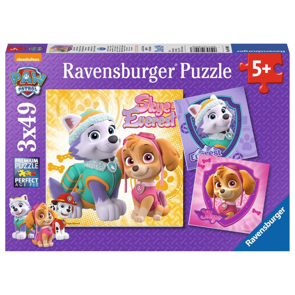 Ravensburger Puzzle Paw Patrol Bezaubernde Hundemädchen, Kinderpuzzle, Legespiel, Kinder Spiel, Puzzlespiel, Inklusive Mini-Poster, 3 x 49 Teile, 08008 3