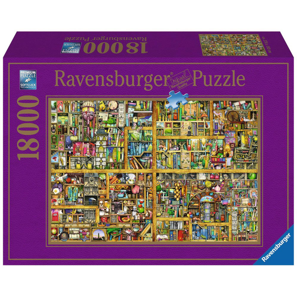 Ravensburger Puzzle Magisches Bücherregal XXL, Colin Thompson Art Series, Erwachsenenpuzzle, Premiumpuzzle, Premium, 18000 Teile, 17825 4