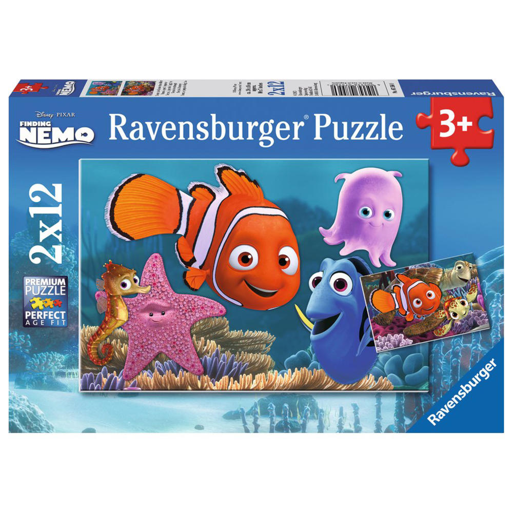 Ravensburger Puzzle Nemo Der Kleine Ausreißer, Kinderpuzzle, Legespiel, Kinder Spiel, Puzzlespiel, Inklusive Mini-Poster, 12 Teile, 07556 0
