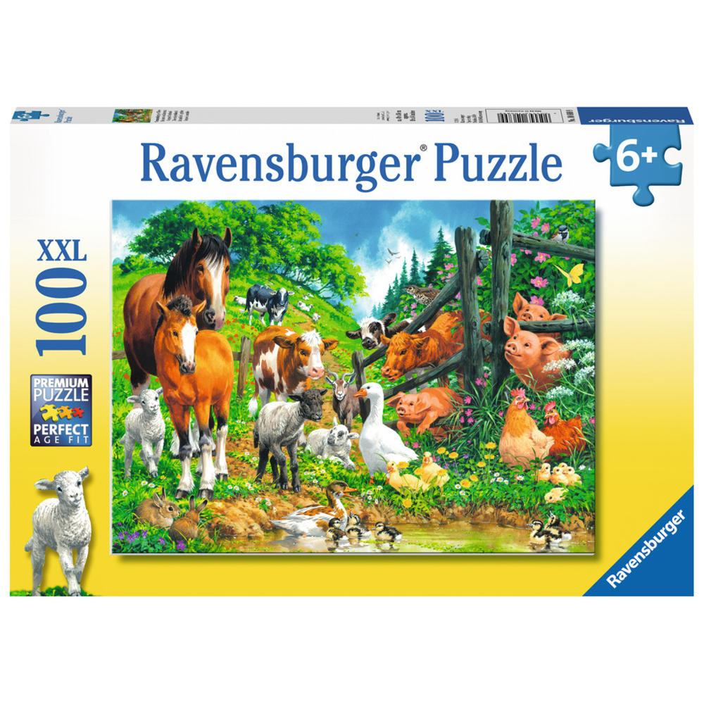 Ravensburger Puzzle Versammlung Der Tiere, Kinderpuzzle, Legespiel, Kinder Spiel, Puzzlespiel, 100 Teile XXL, 10689 9