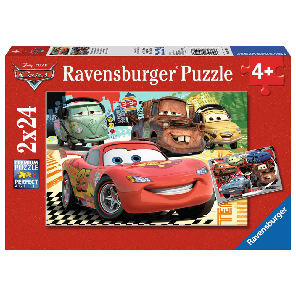 Ravensburger Puzzle Cars Neue Abenteuer, Kinderpuzzle, Legespiel, Kinder Spiel, Puzzlespiel, Inklusive Mini-Poster, 2 x 24 Teile, 08959 8