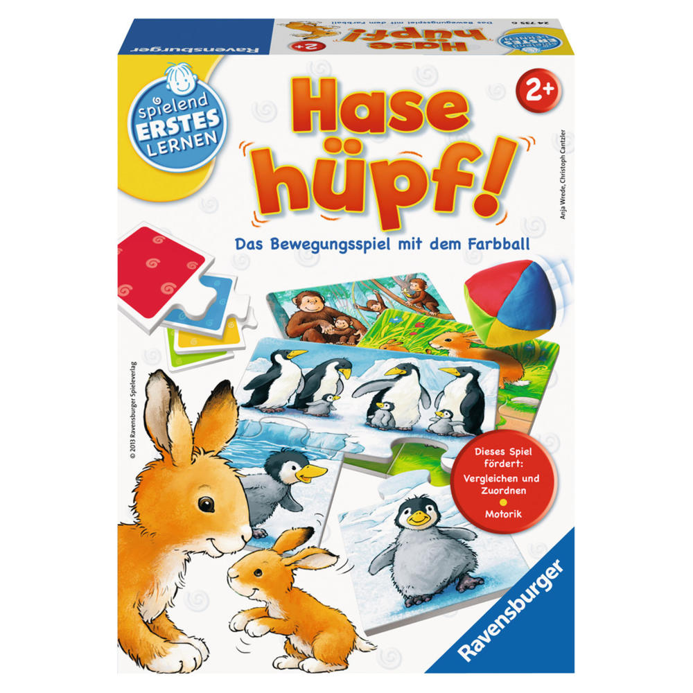 Ravensburger Spielend Erstes Lernen Hase Hüpf!, Bewegungsspiel, Geschicklichkeitsspiel, Puzzle, Kinderspiel, Kinder Spiel, 24735 6