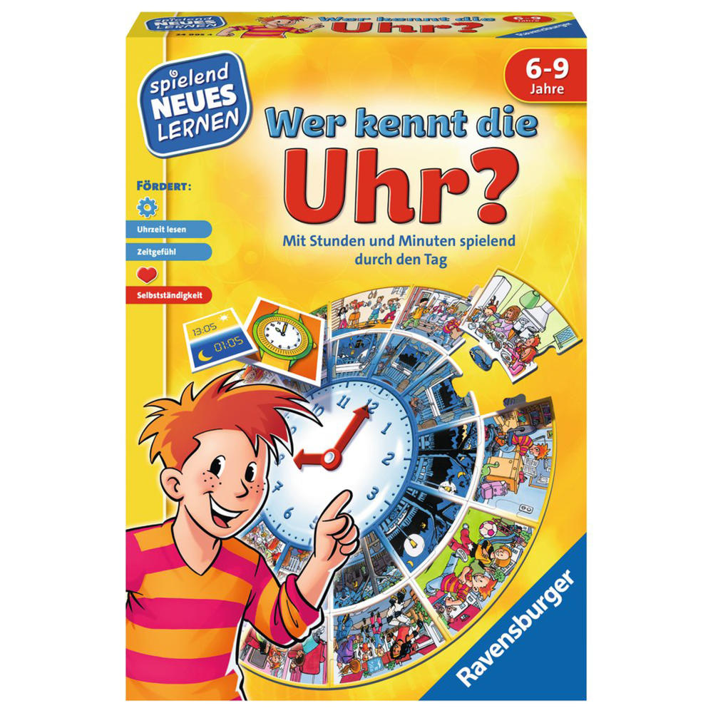 Ravensburger Spielend Neues Lernen Wer Kennt Die Uhr•, Uhrzeit-Lernspiel, Suchspiel, Kinderspiel, Kinder Spiel, Uhr, 24995 4