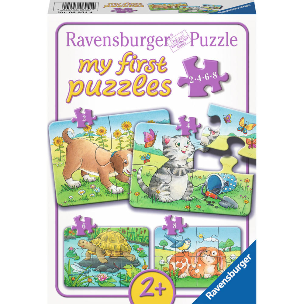 Ravensburger Puzzle Niedliche Haustiere, My First Puzzles, Kinderpuzzle, Legespiel, Kinder Spiel, Puzzlespiel, 8 Teile, 06951 4