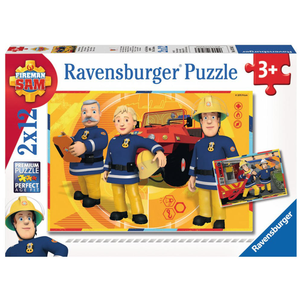 Ravensburger Puzzle Sam Im Einsatz, Kinderpuzzle, Legespiel, Kinder Spiel, Puzzlespiel, Inklusive Mini-Poster, 12 Teile, 07584 3