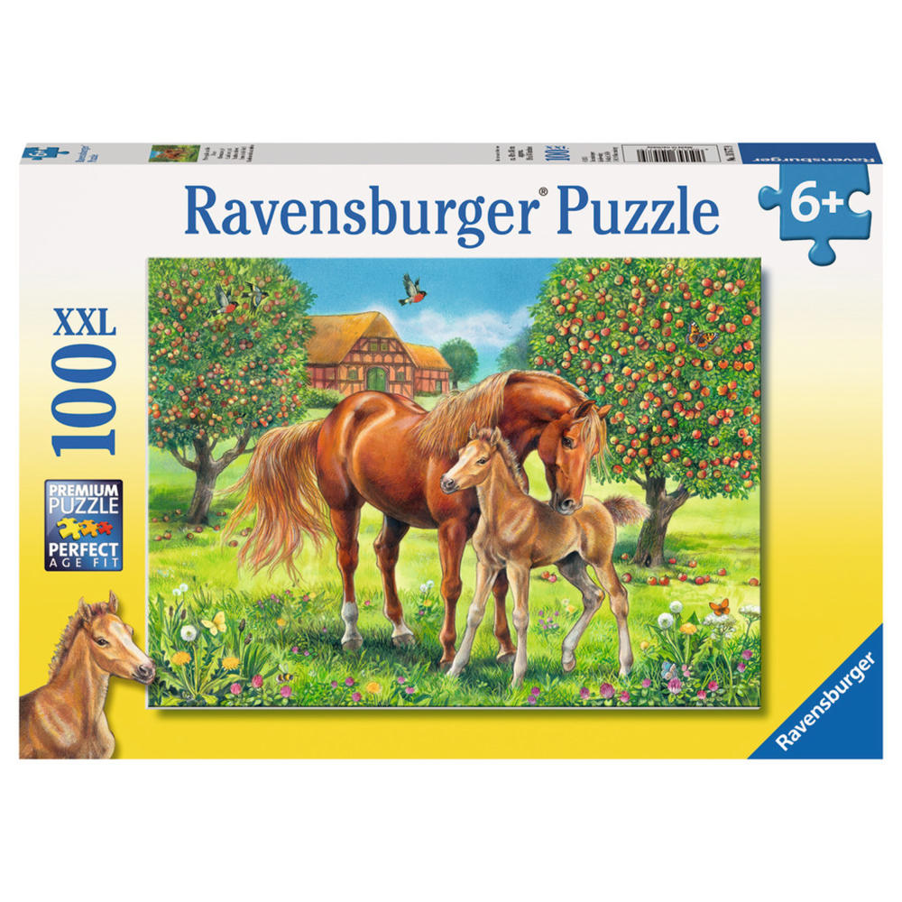 Ravensburger Puzzle Pferdeglück Auf Der Wiese, Kinderpuzzle, Legespiel, Kinder Spiel, Puzzlespiel, 100 Teile XXL, 10577 9