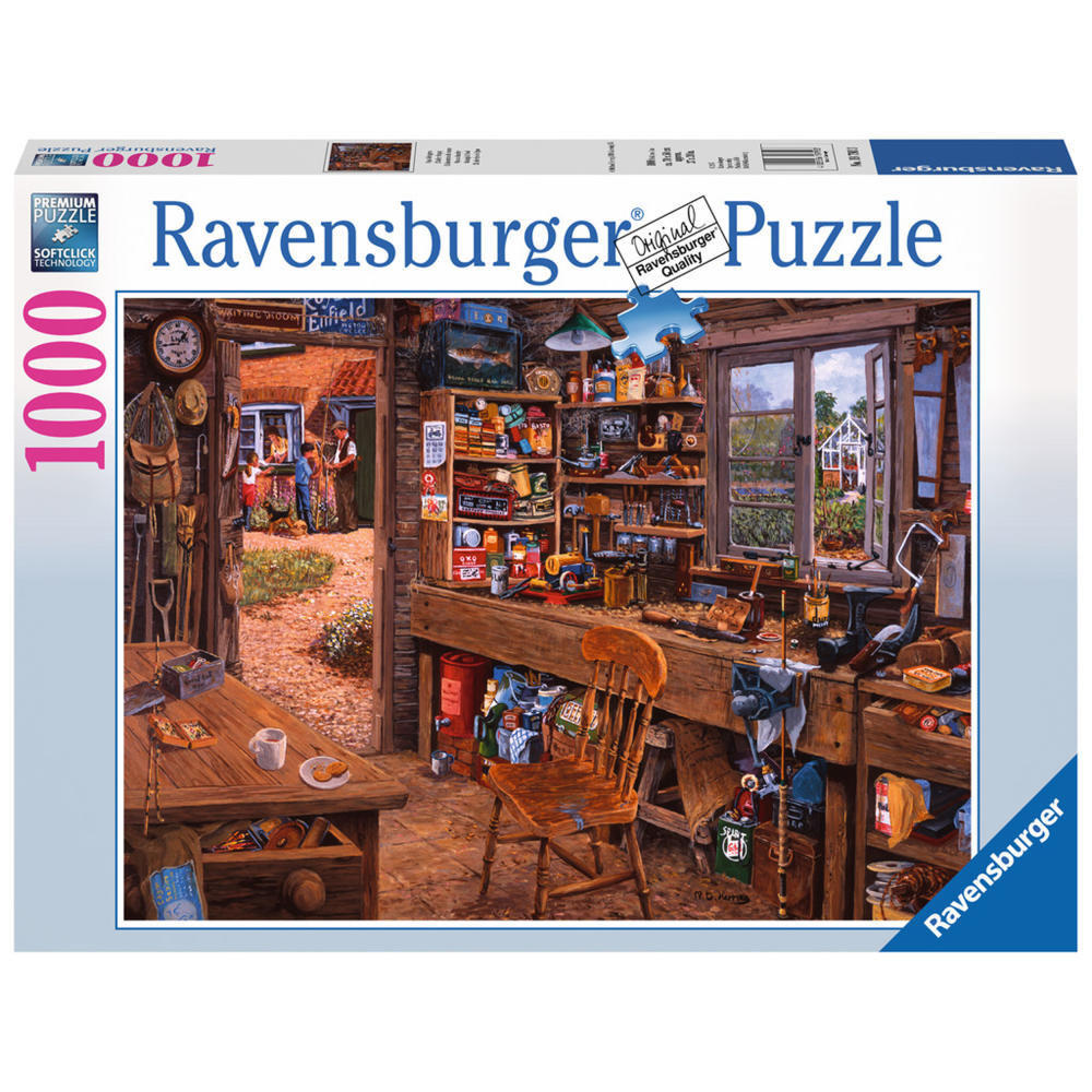 Ravensburger Puzzle Opas Schuppen , Erwachsenenpuzzle, Erwachsenen Puzzles, Premiumpuzzle, Standardformat, 1000 Teile, 19790 3