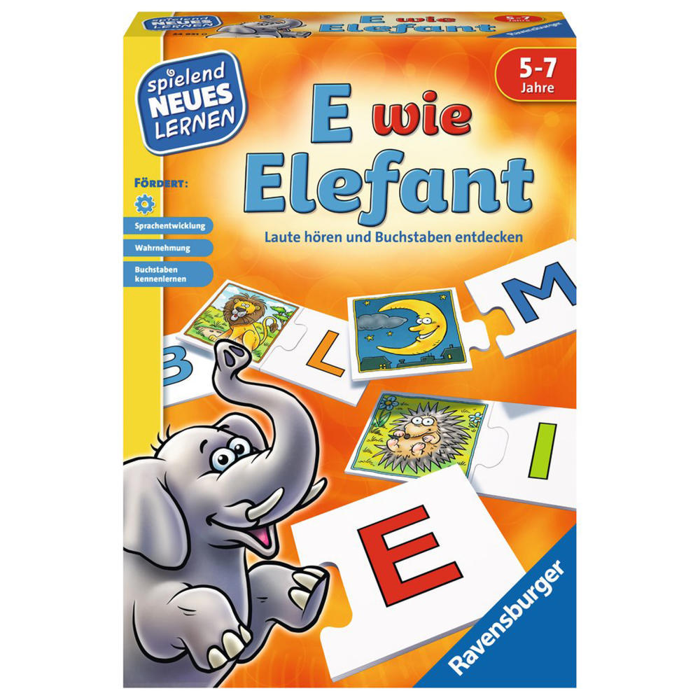 Ravensburger Spielend Neues Lernen E Wie Elefant, Sprach-Lernspiel, Legespiel, Sprachspiel, Kinderspiel, Kinder Spiel, 24951 0