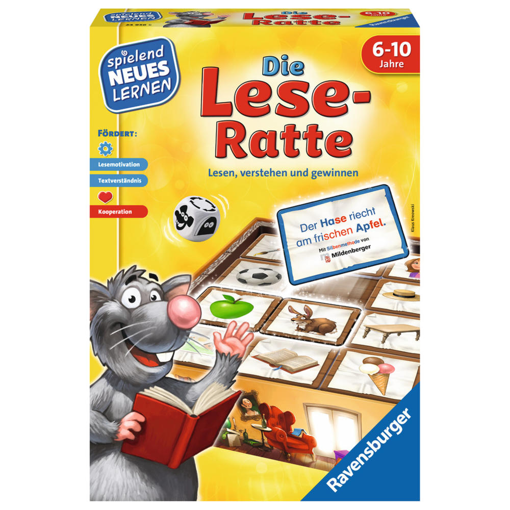 Ravensburger Spielend Neues Lernen Die Lese-Ratte, Lese-Lernspiel, Brettspiel, Lesespiel, Kinderspiel, Kinder Spiel, 24956 5