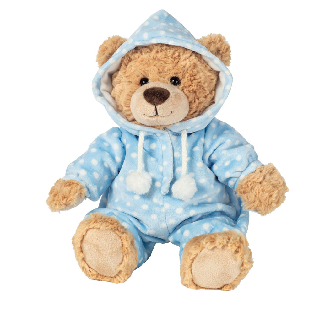 Teddy Hermann Schlafanzugbär, Kuscheltier, Stofftier, Plüschtier, Teddybär, Plüsch, Blau, 30 cm, 913870