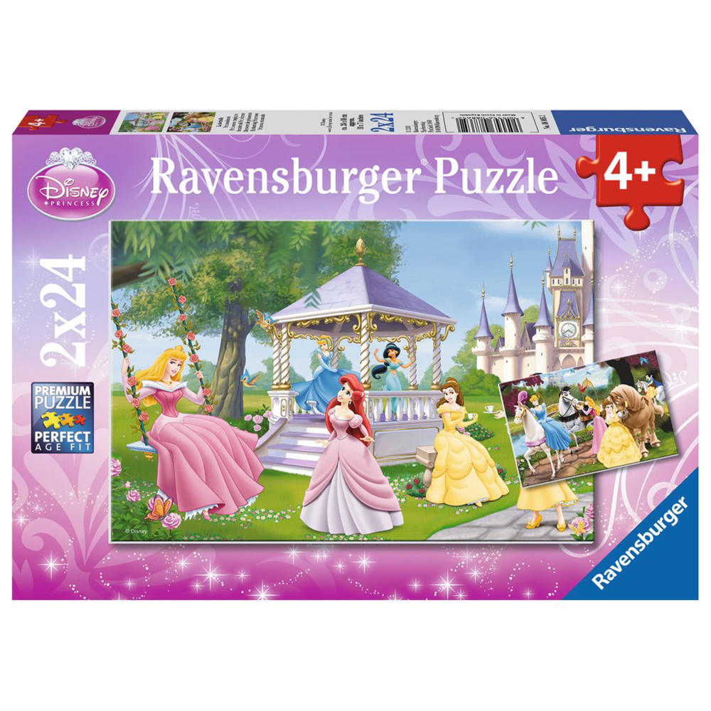 Ravensburger Puzzle Zauberhafte Prinzessinnen, Kinderpuzzle, Legespiel, Kinder Spiel, Puzzlespiel, Inklusive Mini-Poster, 2 x 24 Teile, 08865 2