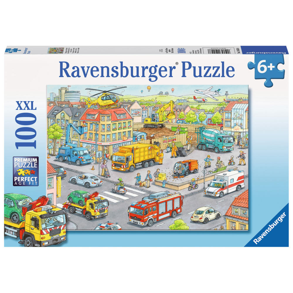 Ravensburger Puzzle Fahrzeuge In Der Stadt , Kinderpuzzle, Legespiel, Kinder Spiel, Puzzlespiel, 100 Teile XXL, 10558 8