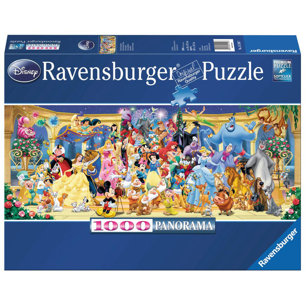 Ravensburger Puzzle Disney Gruppenfoto, Erwachsenenpuzzle, Premiumpuzzle, Panoramapuzzle, Panorama, 1000 Teile, 15109 7