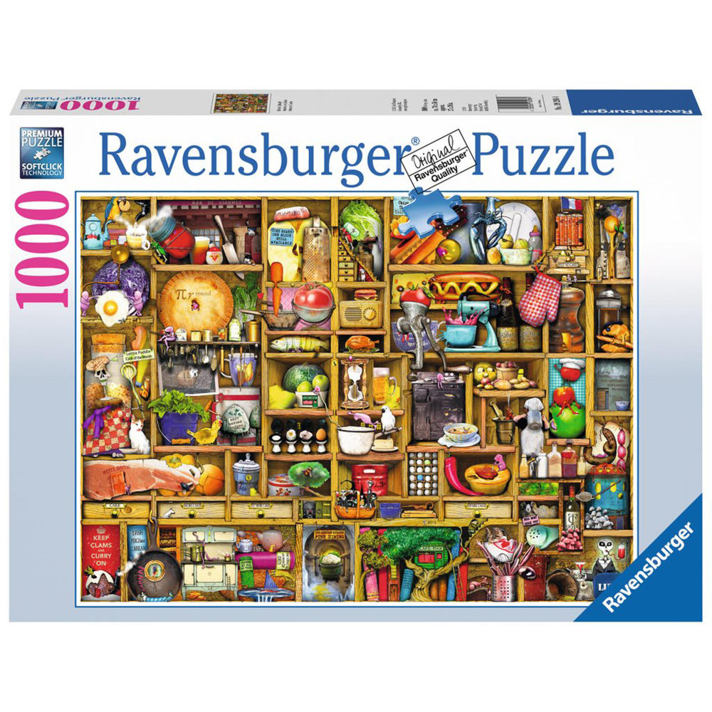 Ravensburger Puzzle Kurioses Küchenregal, Colin Thompson Art Series, Erwachsenenpuzzle, Premiumpuzzle, Standardformat, 1000 Teile, 19298 4